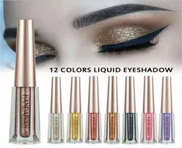 Handaiyaner 12 Farbe Flüssiger Lidschatten glitzernder Schimmer Make -up Lidschatten Flüssigkeit Metallic Lidschatten wasserdicht 8690713