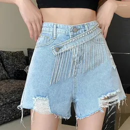 Shorts femminile estate strappata jeans corto femme high waist nacca