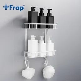 Frap New Bathroom Shelves Space Aluminum 2 Tiers Corner Shelf Shower Caddy Storage Shampoo Basket Wall Kitchen Holder Y380152 T206712090