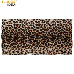 Hugsidea Luxury Leopard Print Bath Beach Pangel 3D Cheetah Fur Design Spa Sport Gym Blant