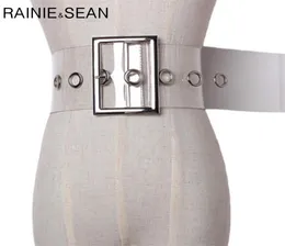 Rainie Sean Wide Ladies Belt Belt Belt Belt for Women Cummerbund PVC Female 2020 Fashion Brand Belt Clear CX200729731580