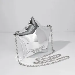 Mini akşam çantası yıldız akrilik çanta omuz çantaları çapraz gövde gündelik gümüş zincir markaları replika mücevher cüzdanları kadınlar için 240426