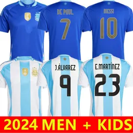 Equipe nacional respirável xxxl 4xl plus size fãs fãs de futebol messis dybala di maria martinez de paul correia maradona kits infantis kits 2024 Copa America Men+Kids Suit