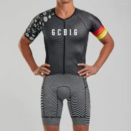 Zestawy wyścigowe gcbig mens krótkie rękawy triathlon Jersey Suit Zestaw rowerowy