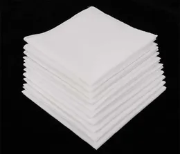 10st män vita näsdukar 100 bomull fyrkantig super mjuk tvättbar hanky bröst handdukficka fyrkant 28 x 28 cm T2006182287240