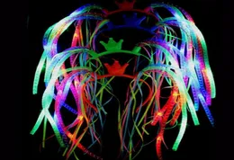 Flash LED Noodle Headband Party Rave Costume Fancy Dress Blinking Light Up Braids Crown Hairband Headbands Christmas Festive favor9684021