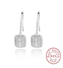 Klassiker Solid 925 Sterling Silver Ohrringe Square zusammengestellt Sona Diamond Ohrringe Hochzeit Schmuck für Frauen1447262 zusammen