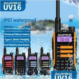 Walkie Talkie Baofeng UV16 Professional 10W مقاوم للماء VHF UHF Dual Band ثنائية الاتجاه HKD230922 إسقاط إلكترونيات الاتصالات DHUGT