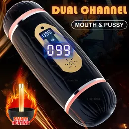 Automatic Male Masturbation Cup Heating Pocket Pussy for Men Masturbator Toy Real Vagina Oral Vibrator Counting Sex Machine 18 240423