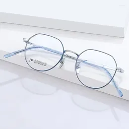 Sonnenbrillen Frames 47 mm kleine runde runde Titan -Myopie -Brillen Brillen mit klaren Linsen verschreibungspflichtiger Brillenrahmen 8101