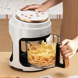 Air Fryer 3L Pojemność elektryczna elektryczna Fryer Bez oleju wizualna wielofunkcyjne automatyczne gospodarstwo domowe 360 ​​° Paking LED ekran dotykowy Air FRI 240422