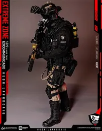 Damtoys EBS002 Extreme Battlefield Man Soldier Black Tops Hoodie Pant Belt for 12 Action Figure DIY 1/6 240430