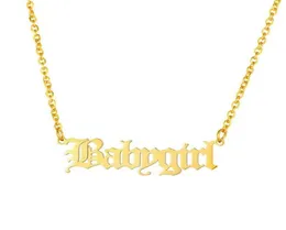Tiny Baby Girl Choker Stainless Steel Chain Babygirl Charm Necklace Pendant Gold Filled Kolye Friends Gift Jewelry4090801