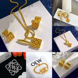 Pendant Necklaces New Fashion Anagram tassels pendant earrings asymmetric women necklace rose gold full diamonds ear stud hoop ladies brooch Designer Je