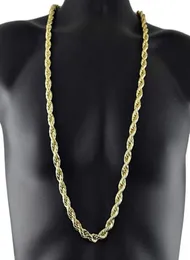 new rendy 75cm Men039s hip hop Necklace 316L Stainless Steel 8mm Huge Wheat Rope Necklace Chains Link chain CARA11062259010