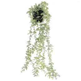 装飾的な花人工鉢植え植物フェイクペンダント装飾ユーカリフェイク装飾プラスチック製の吊り下げ装飾装飾植物