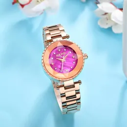 Начальные часы Модные женские часы с 12 элегантными стразами, встроенными в звездную кварцевую, водонепроницаемую стальную группу, подарок!