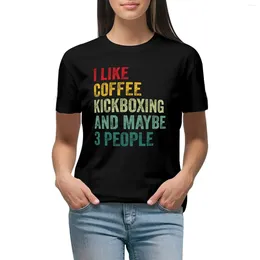 Kickboxing i kawa dla kobiet lubię 3-osobowe koszulkę koszulki estetyczne koszulka estetyczna