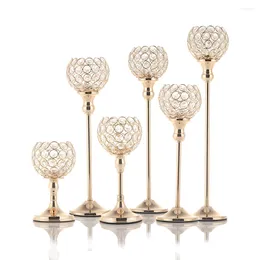 Candele Golden Crystal Metal Candlestick Tavolo da sposa Core Party Family Decoration Family Decoration European Style European Modern Station