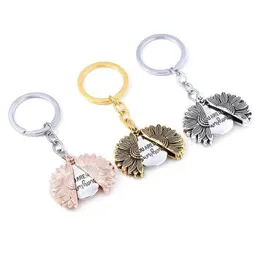 Key Rings Sunflower Locket Keychain Open Letter You Are My Sunshine Designer Gold Chain Bag Hangs Love Jewelry Drop Delivery Dh8Qg