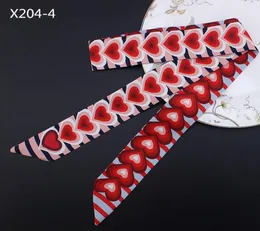10pcslot sälja nya färger stripe kärlek för kvinnor039s halsduk vacker dekoration liten band handbaghairneck handled ribbebo4709142