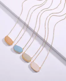 PENDANTS 7 Color Druzy Drusy Collane a ciondoli Resina esagonale Druse Gold Collar Fashion Brand Women Jewelry Party Dating Gift KS 208004526