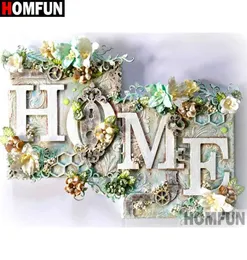 HOMFUN Pełny kwadratowy wiertło 5D DIY Diamond Paint Flower Textquot 3D Haftowe Cross Stitch Decor A19605 2106087191864