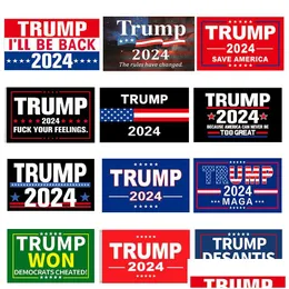 Banner Flags Trump 3X5 Ft 2024 Re-Elect Save America Again Flag With Brass Grommets Patriotic Outdoor Indoor Decoration Drop Delivery Dhgnv