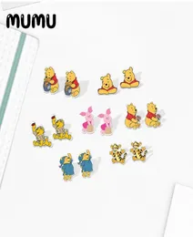 2020 New Cartoon Bear Stud Earring Cute Tigger Acrylic Earring Resin Stud Earrings Silver plated Epoxy Jewelry6608966