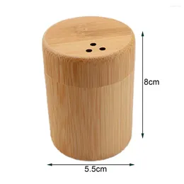 Garrafas de armazenamento Dispensador de bambu redondo compacto durável à prova de poeira