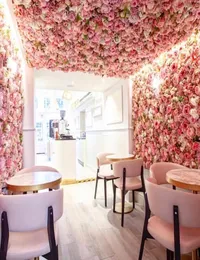 Декоративная цветочная стена 40x60см красивая шелковая роза искусственная цветочная свадьба.