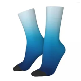 Women Socks Sea Light Sky To Deep Blue Funny Stockings Female High Quality Outdoor Sports Autumn Graphic Non Slip