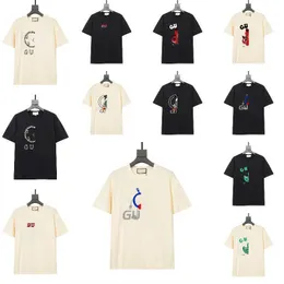 ブランドデザイナーTシャツ夏ピュアコットンメンTシャツファッションプリントメンズ服ユニセックスコットンクルーネックティーベーシック毎日のウェア