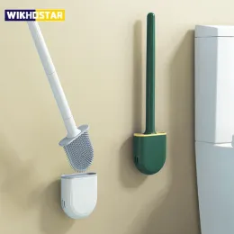 Pincéis Wikhostar Brush de vaso sanitário respirável com silicone cerdas de água não -lip à prova de vazamento de vazamento de água longa WC Toilet Limping Brush