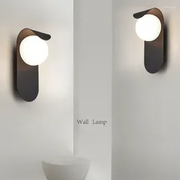 식당 연구를위한 벽 램프 노르딕 LED 유리 스콘 침대 선실