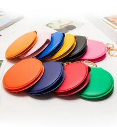 Werksfabrik Ganzschlüsselkettenspiegel falten Make -up -Spiegel Schlüsselbund PU -Leder -Keyring -Geldbörse Anhänger Handtasche Charm6121908