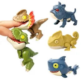Andere Toys Childrens Jurassic Finger Bucke Dinosaurier -Tiermodellspielzeug mit gerissen Chamäleon Hippopotamus für Kindergeburtstagsgeschenkl240502 hinzugefügt
