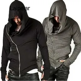 Erkek Hoodies Sweatshirts Yeni Erkek Hoodie Uzun Kollu İnce Fit Erkek Zippered Hoodie Assassin Master Cardigan Ceket S-3XL Q240506