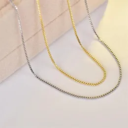 Chains Fashion Box Chain Stainless Steel Necklaces Men Women Jewelry Link Chokers Girls Kids Children Kolye Collares Collier