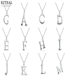 silver necklace English Letter Capital Pendant Necklace shine 18inch collares 925 joyas SMTS60027321493
