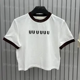 Designer Cropped T Shirt THE CONTOR BLOOD BLOUSE FOR Women Shall Sleeeve koszule luksusowe białe lato eleganckie top swobodny codzienny koszulki