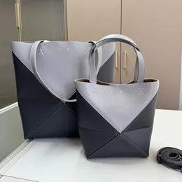 Totes Designer Bag Geometric Lines Puzzle Fold Tote Shoulder Bag Handväska Lyxig kalvskinn shoppingväska underarmsäck crossbody väska