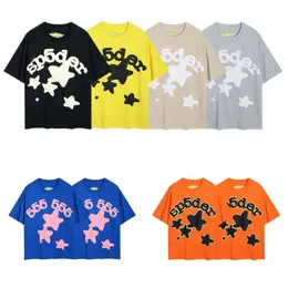 SP5DERS T-Shirt Designer 55555 T-Luxury Fashion Mens Thirts Early Spring Nuova maglietta stampata pura in cotone Lettere sciolte per uomini e donne versatili a maniche corte