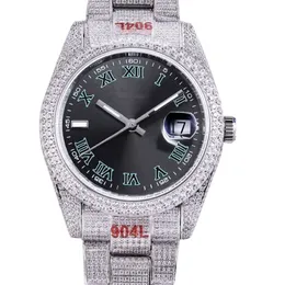 Полные бриллианты Мужские часы 40 6 мм автоматические механические часы алмазные панели водонепроницаемые сапфировые наручные часы Diamondstudded Montre de Lu 248c