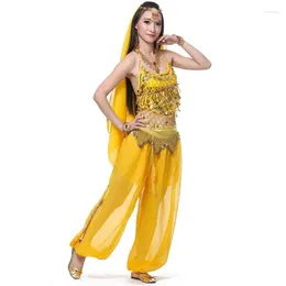 Stage Wear 4 Pieces Adult Belly Dance Costumes Sets Women Bollywood Costume Bellydance Oriental Tribal Arabic Egypt 10 Color