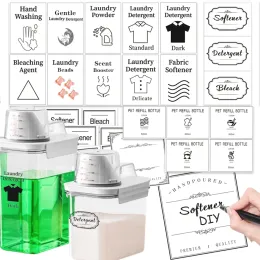 Dispenser Çamaşırhane Deterjanı Dispenser Etiket Sabun Şişesi Etiket Çamaşır Odası Çıkartmaları Çamaşır Tozu Kumaş Yumuşatıcı Su geçirmez Sticker