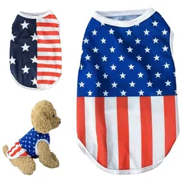 Dog Apparel Summer Clothes Independence Day July 4th Vest For Small Medium Dogs Cat Breathable Puppy Kitten Chihuahua Pug Pet Costume H240506