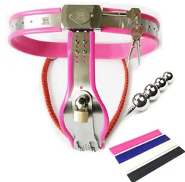 Cinturões de escravidão de aço inoxidável fêmea de cintura ajustável, cuecas de bloqueio invisível Brinquedos sexuais para mulher G7-5-522681403