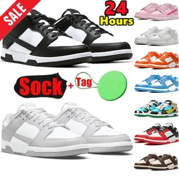 Designer Shoes Flat Heels Low Black White Panda Running Casual Sneakers For Mens Womens Pink Grey Fog Sports Trainers Size 36-47 us 13