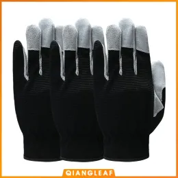 Handschuhe Qiandleaf 3pcs heißes Produkt Leder Arbeitssicherheitsschichtmantel Leder Gartenhandschuh Mechaniker Arbeit Handschuhe 9530